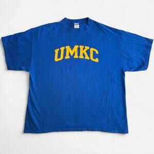 Soffe 2XL Unisex T-Shirt Cotton Blue Yellow Crew Neck Casual